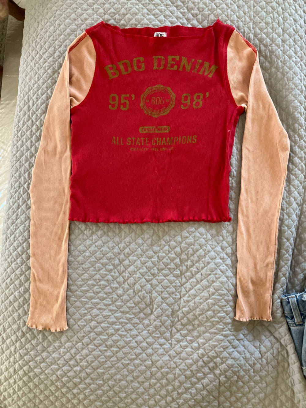 BDG Red Tank with Gold Graphic
